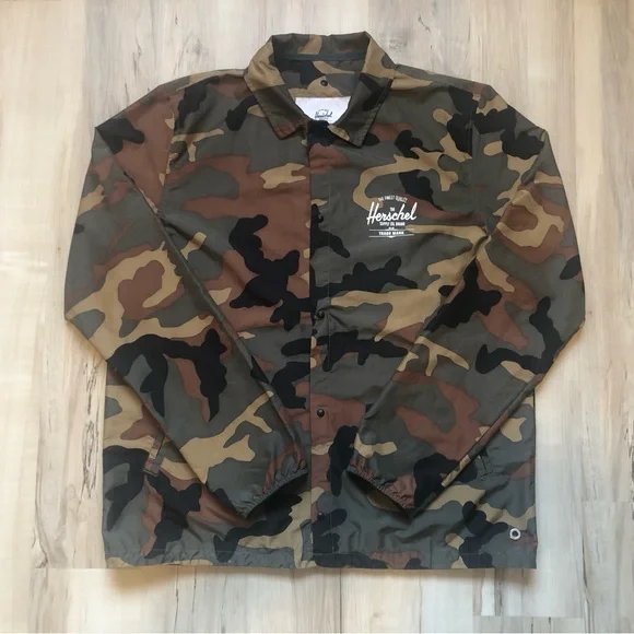 Herschel Supply Company Voyage Coach Camo Bomber Jacket Windbreaker Lightweight - Picture 2 of 12